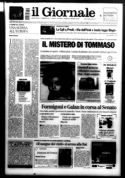 Il giornale : quotidiano del mattino